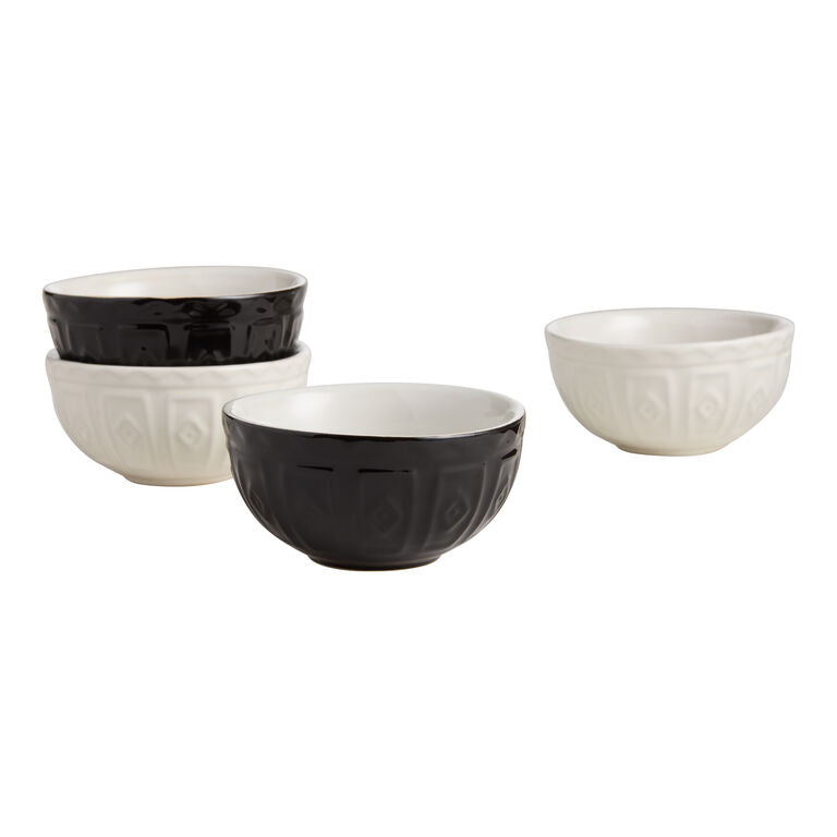 Mason Cash Color Mix Prep Bowls (Set of 4) | Black & Cream