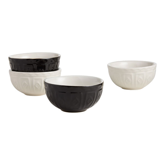 Mason Cash Color Mix Prep Bowls (Set of 4) | Black & Cream