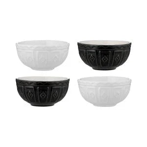 Mason Cash Color Mix Prep Bowls (Set of 4) | Black & Cream