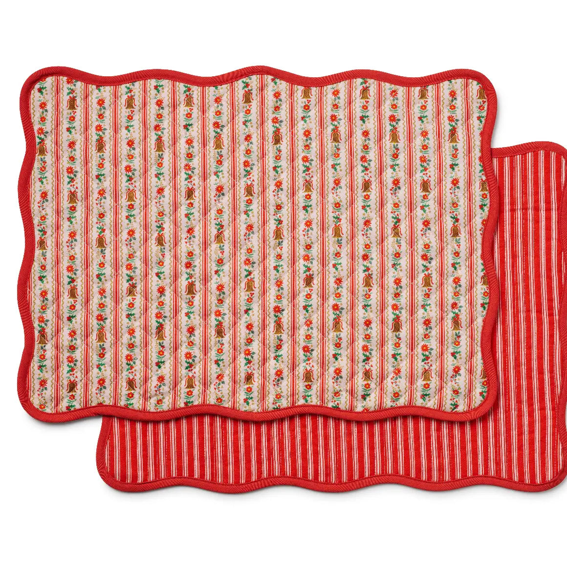 Holly Jolly Quilted Cotton Placemats, Set of 4