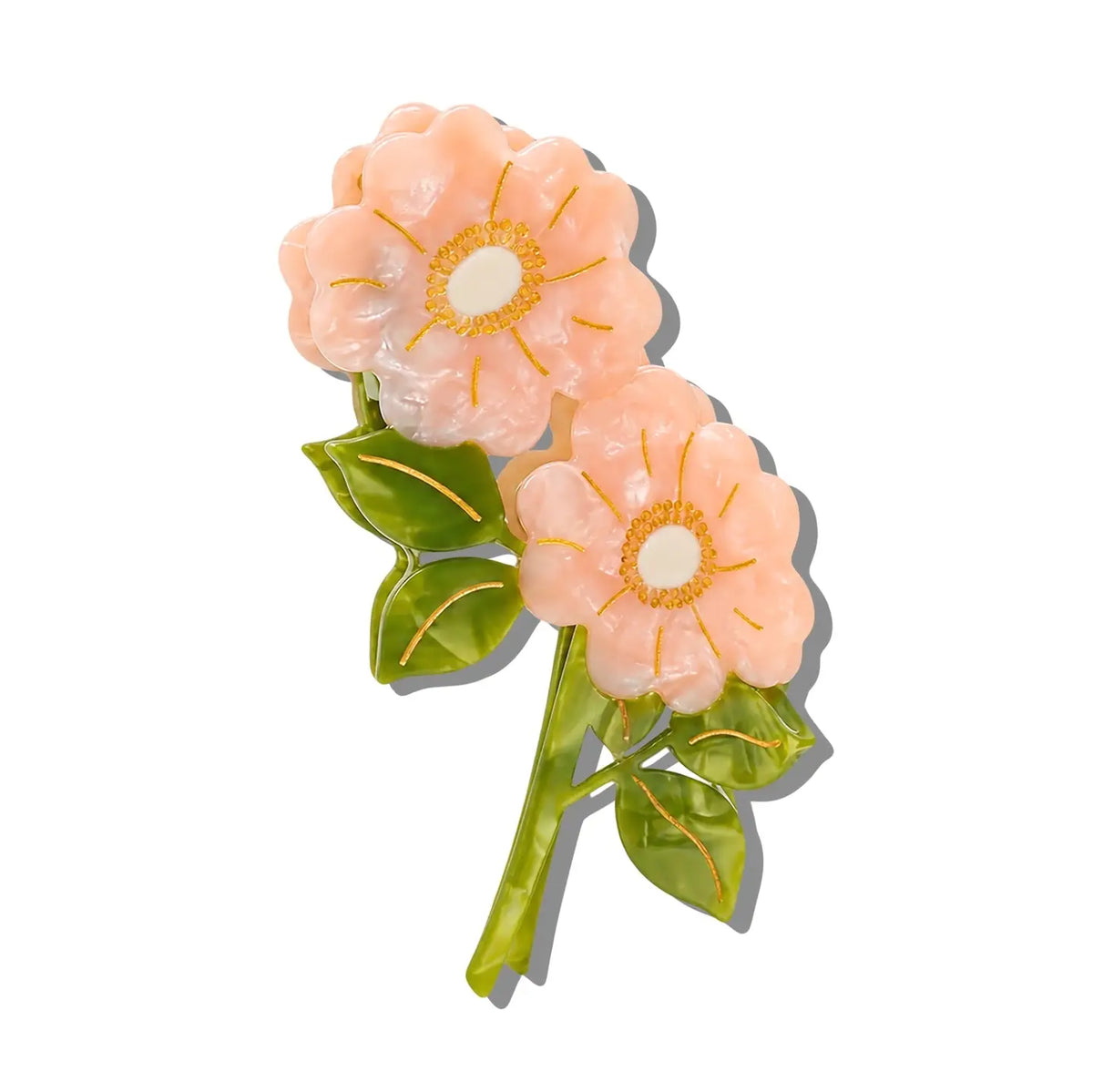 Hand-Painted Wild Roses Claw Hair Clip | Eco-Friendly
