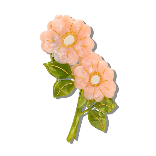 Hand-Painted Wild Roses Claw Hair Clip | Eco-Friendly