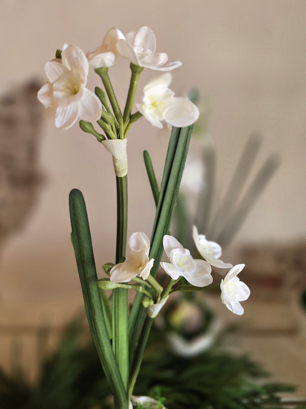 Paperwhite and Bulb Arrangement White Pot (Pot Design Options)