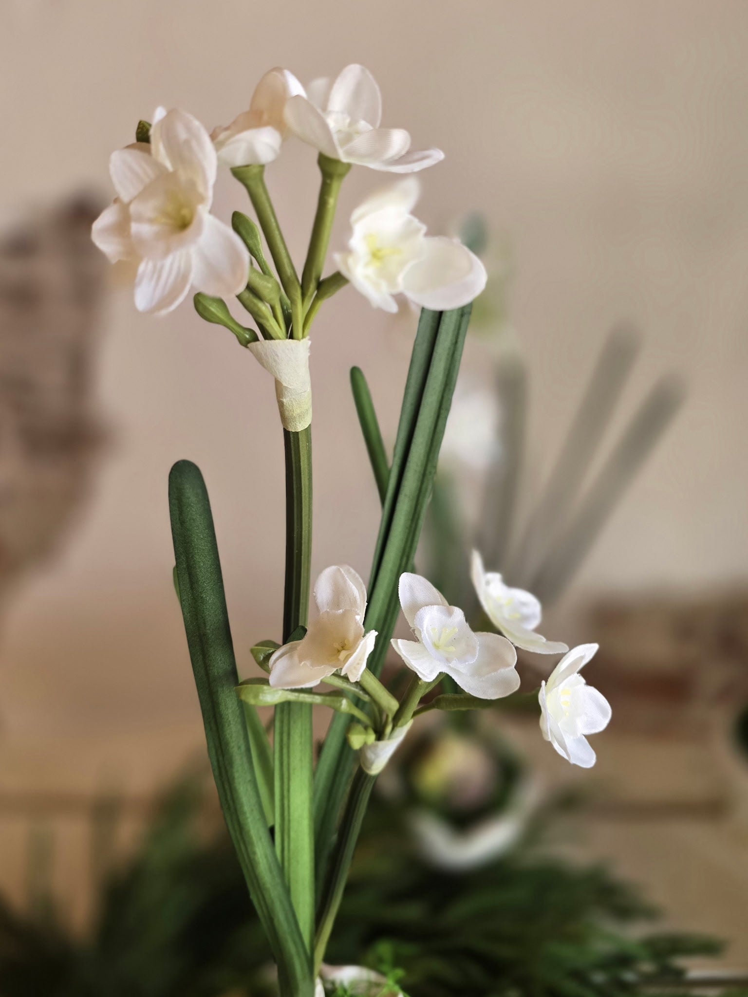 Paperwhite and Bulb Arrangement White Pot (Pot Design Options)