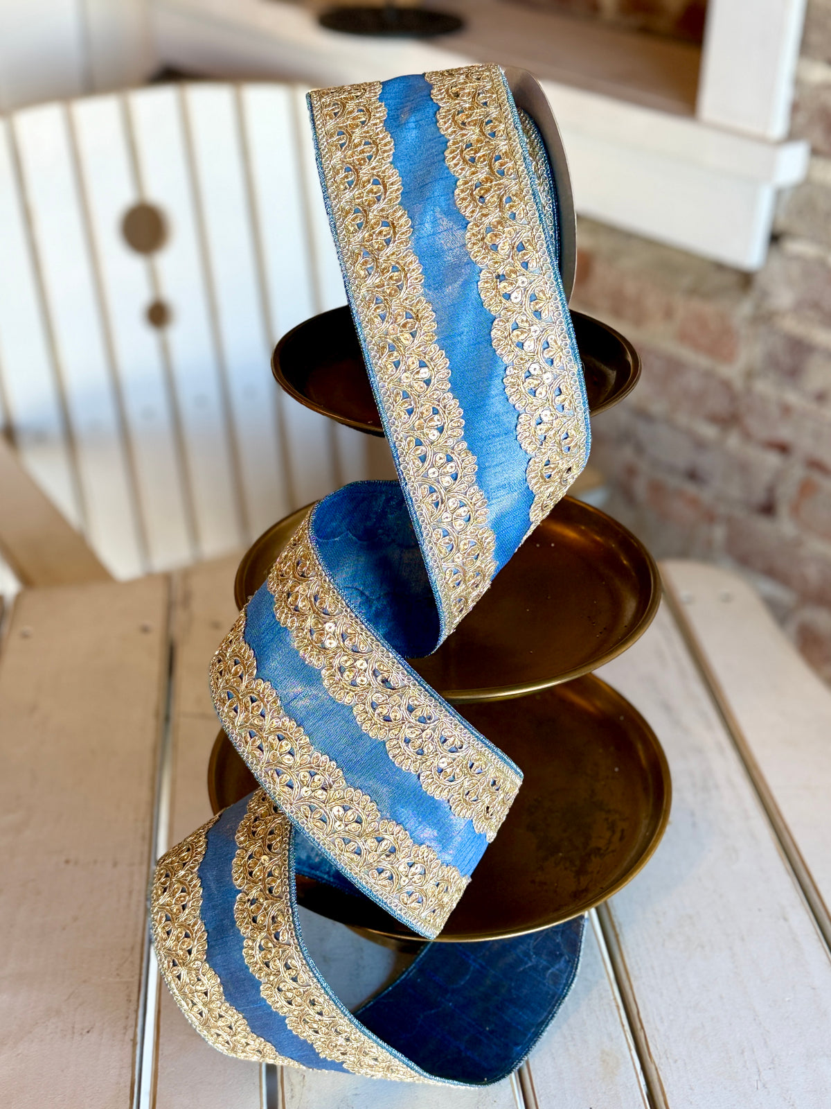 4" Scalloped Lace, Steel Blue, SOLD BY THE YARD