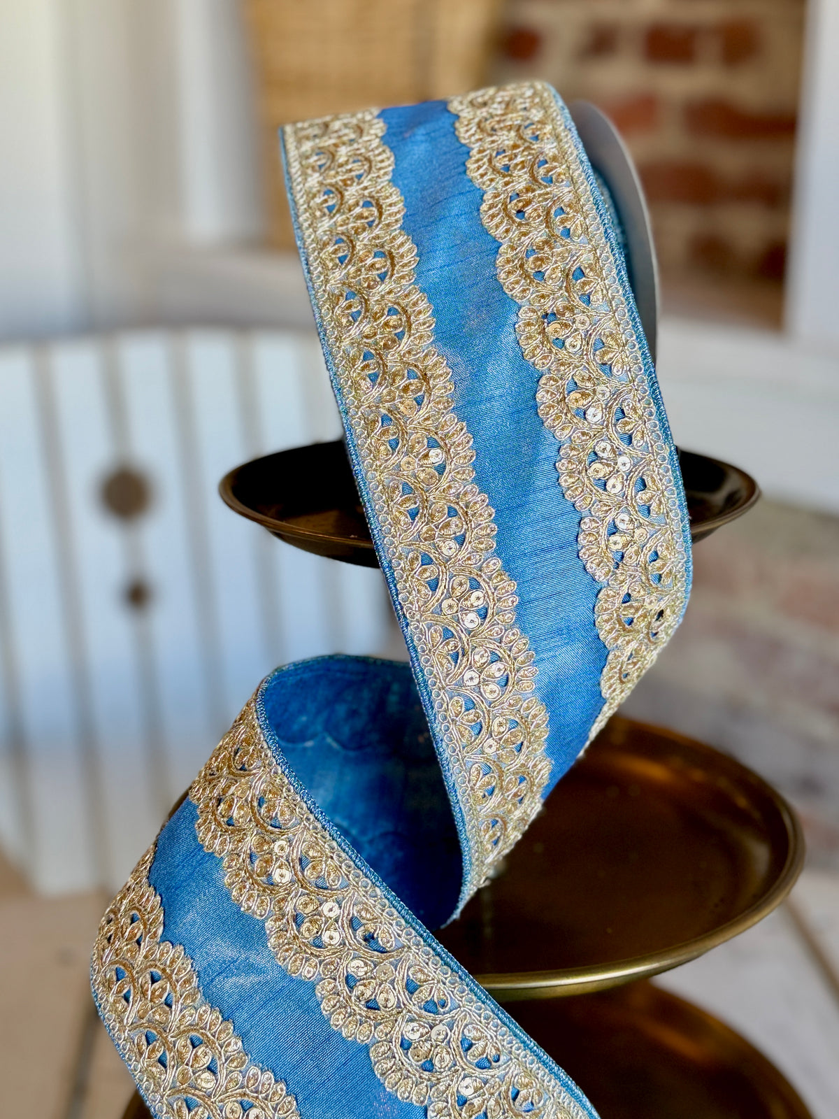 4" Scalloped Lace, Steel Blue, SOLD BY THE YARD