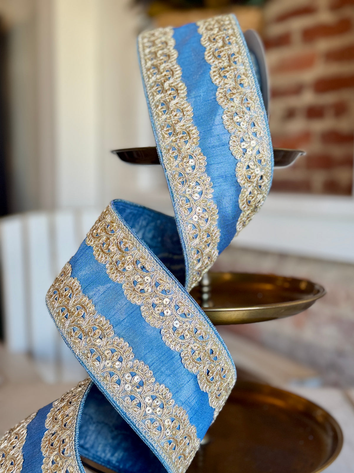 4" Scalloped Lace, Steel Blue, SOLD BY THE YARD