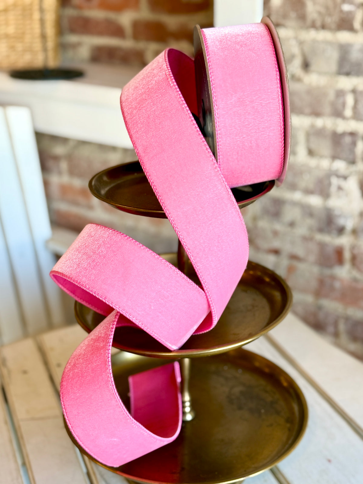 2.5” Bubblegum Pink Velvet, SOLD BY THE YARD