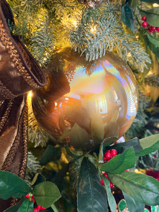 6" PEARLESCENT GLASS ORNAMENT