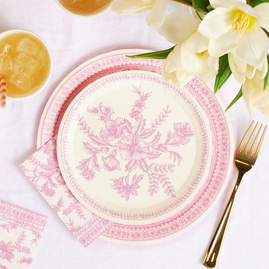 Pink Toile Small Plates