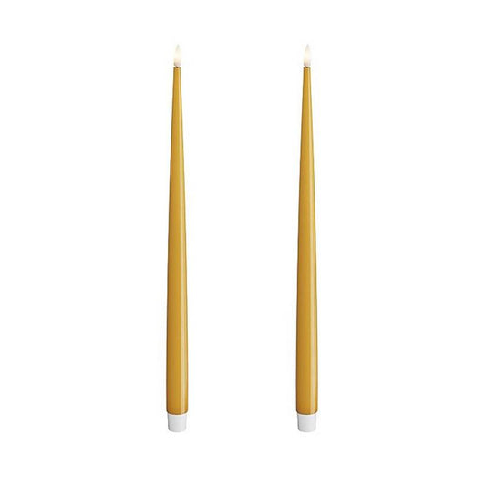 15" Curry LED Shiny Tapers, Set of 2