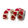 2.5" WIDE FLOCKED HEARTS RIBBON