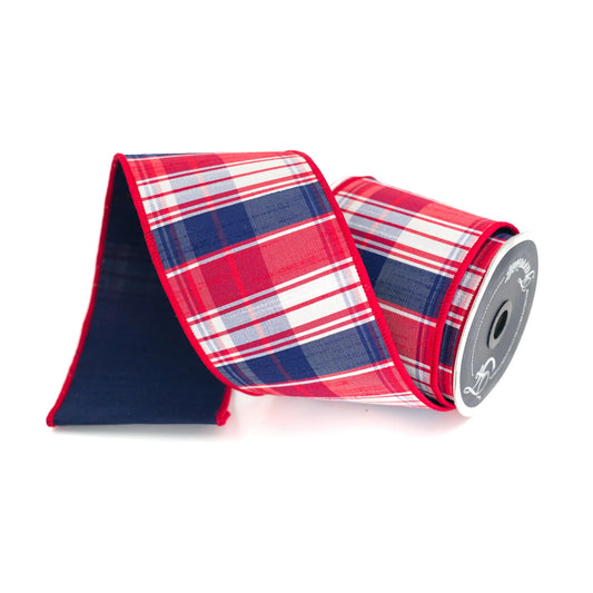 4" Hampton Ribbon- Red, White, & Blue