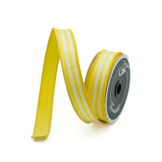 1" Newport Stripes Ribbon-  Yellow