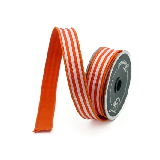 1" Newport Stripes Ribbon- Orange