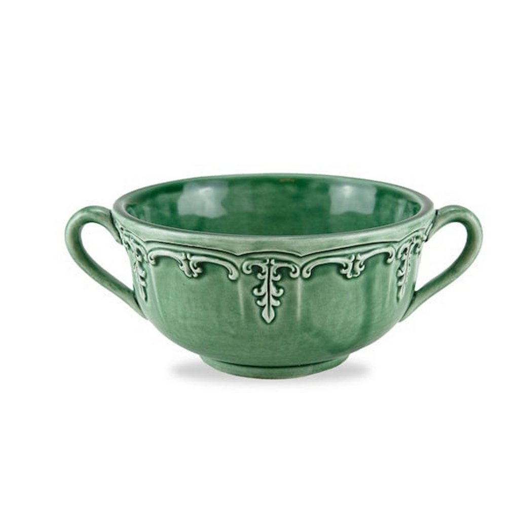 Arte Italica - Renaissance Italian Green 2-Handled Soup Bowl