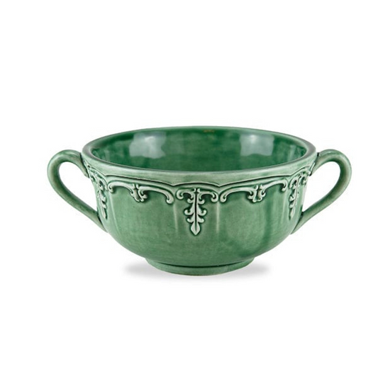 Arte Italica - Renaissance Italian Green 2-Handled Soup Bowl