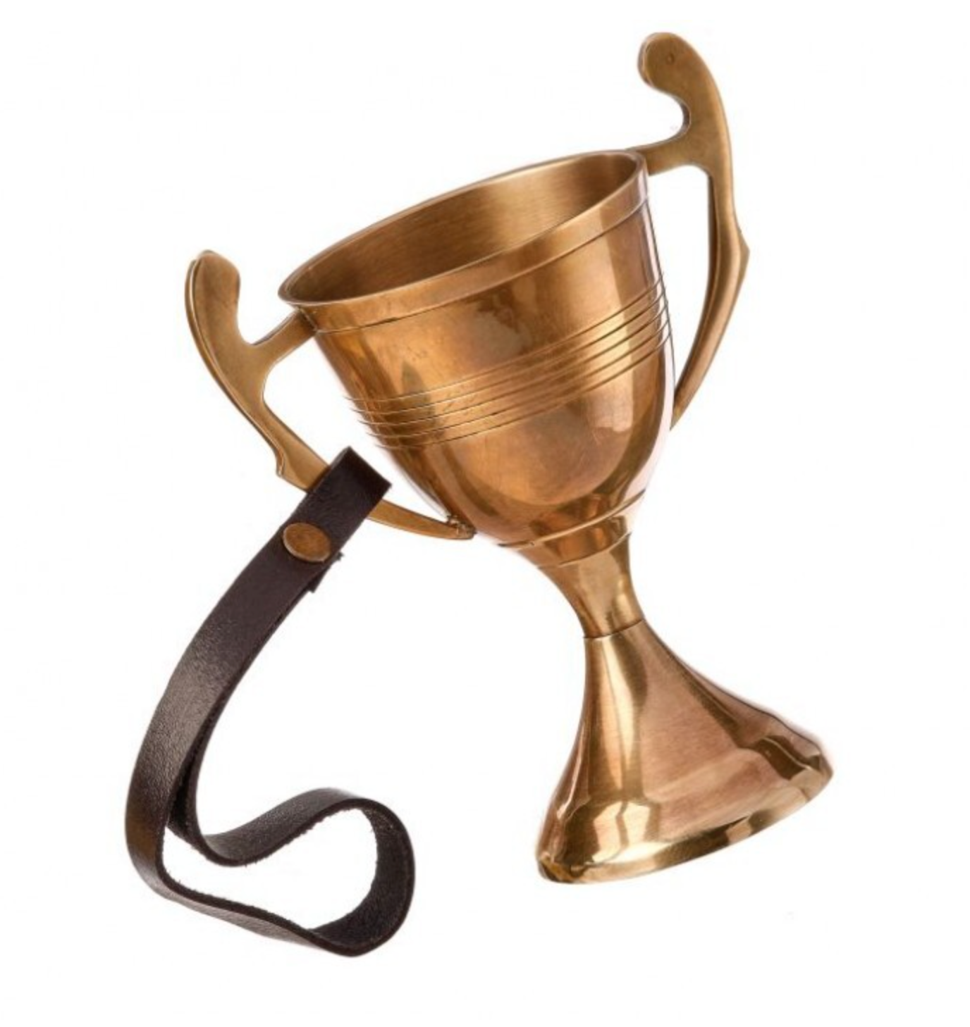 8" Brass/Leather Trophy w/ Strap