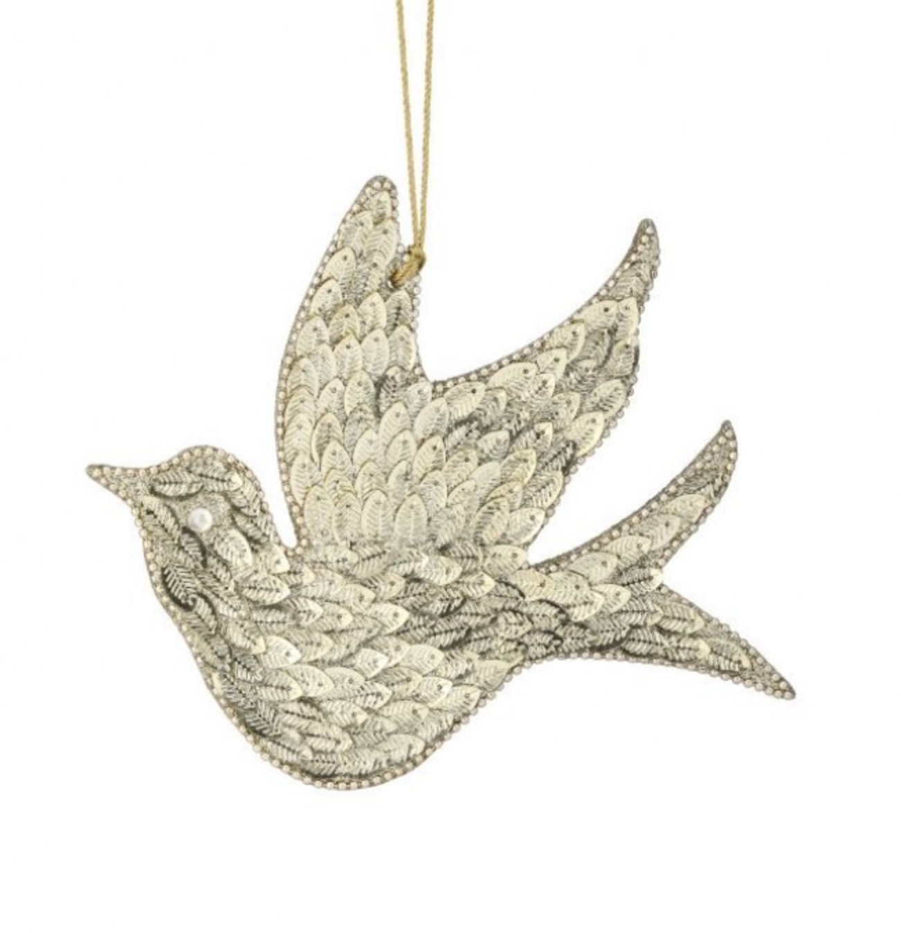 6.5" Sequin Dove Ornament