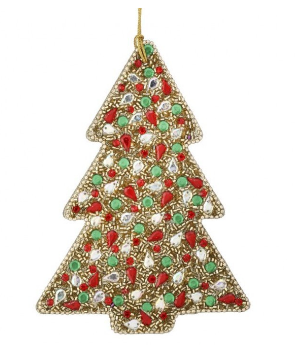 6" Multi Jeweled Beaded Tree Ornament