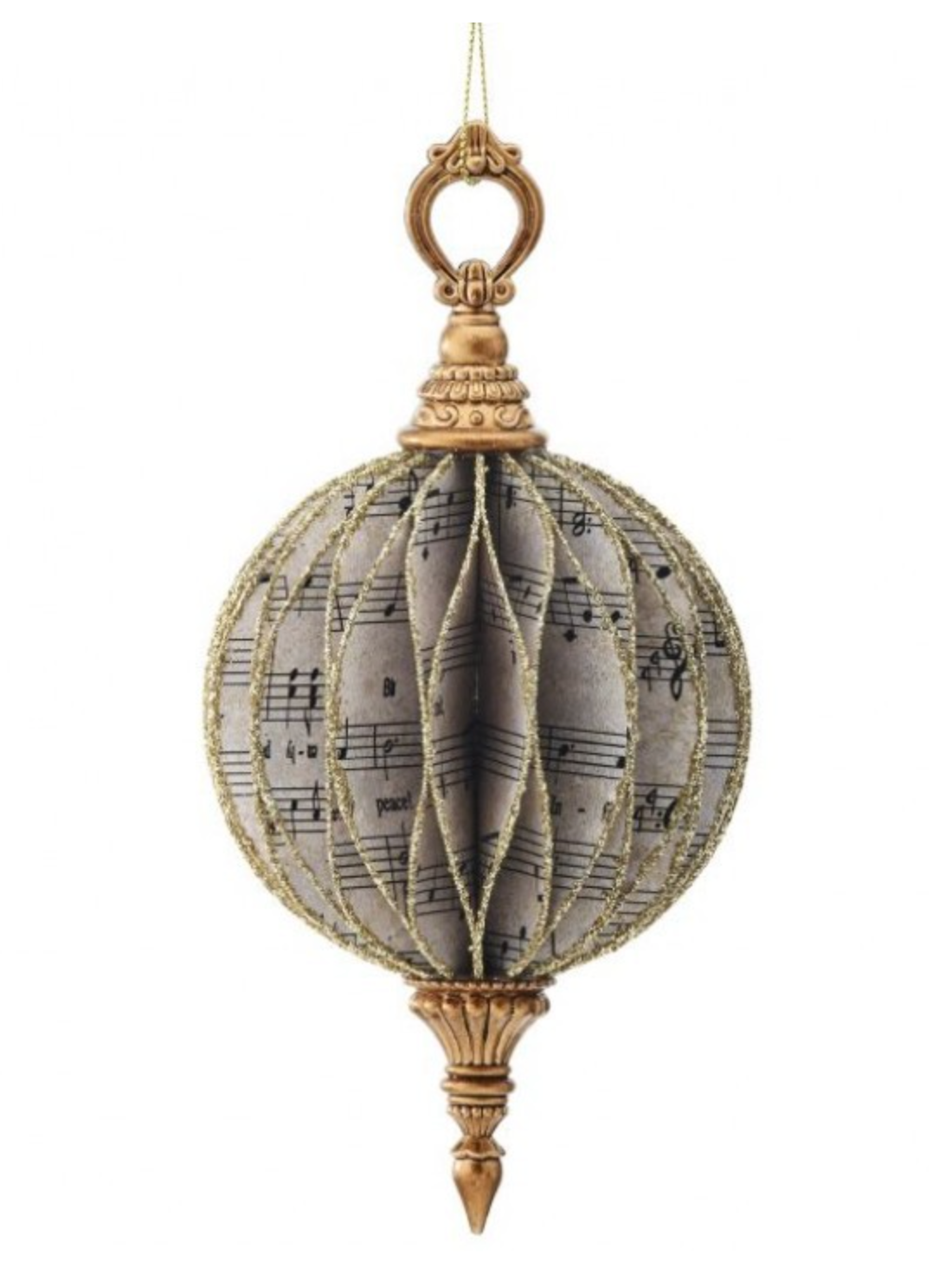 7.75" CARDBOARD MUSIC NOTES FINIAL ORNAMENT