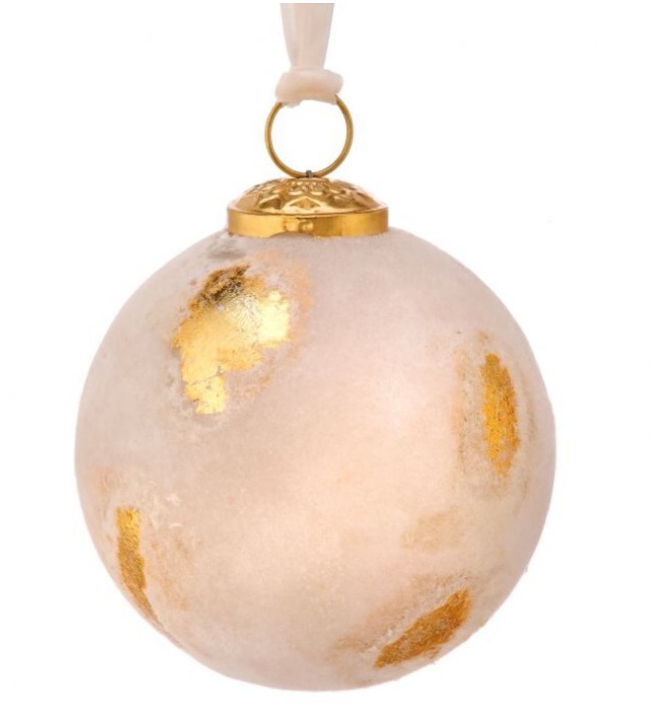 4" Glass Ball Ornament w/ Velvet Overlay
