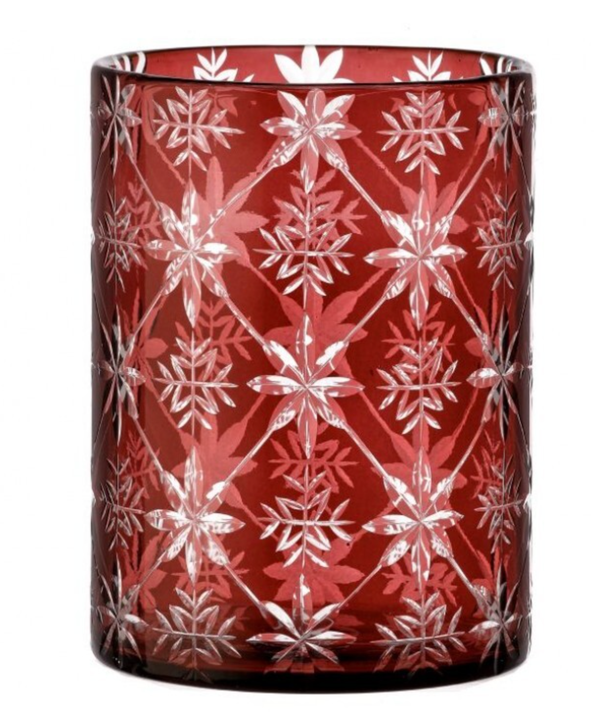 8" Etched Glass Hurricane Vase