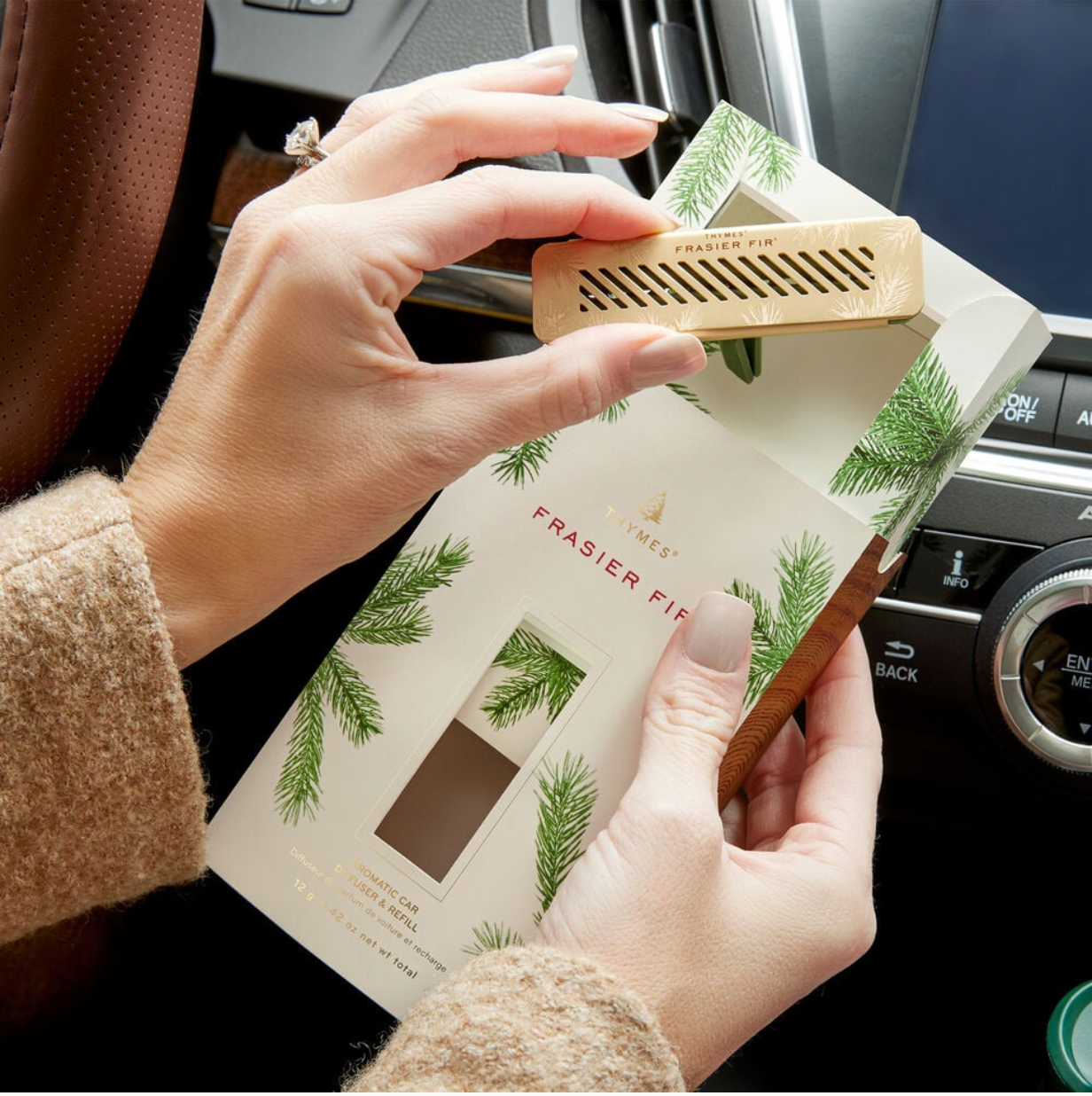 Thymes Frasier Fir Aromatic Car Diffuser & Refill