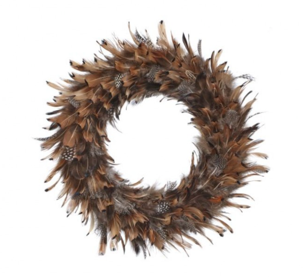 14" Natural Feather Wreath