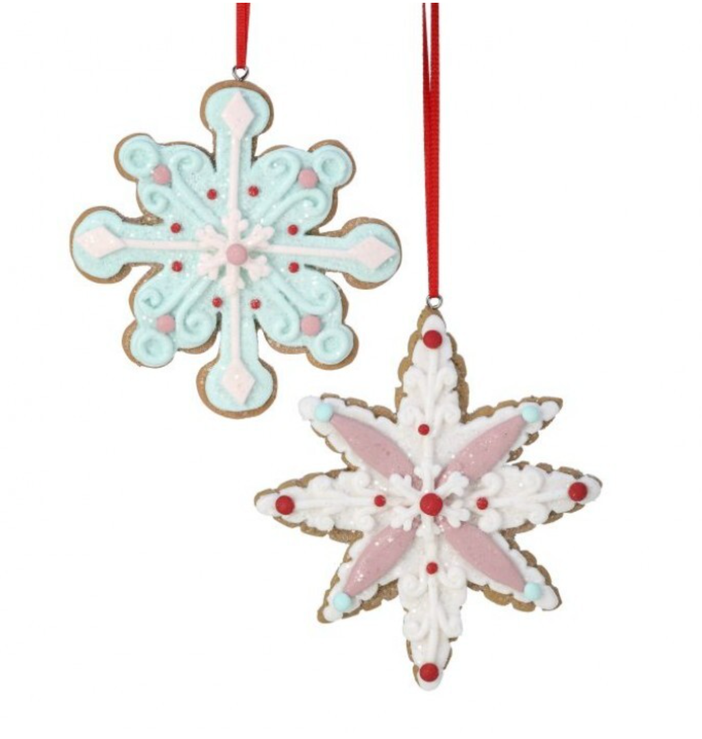 4.5" Clay Cookie Snowflake Ornament