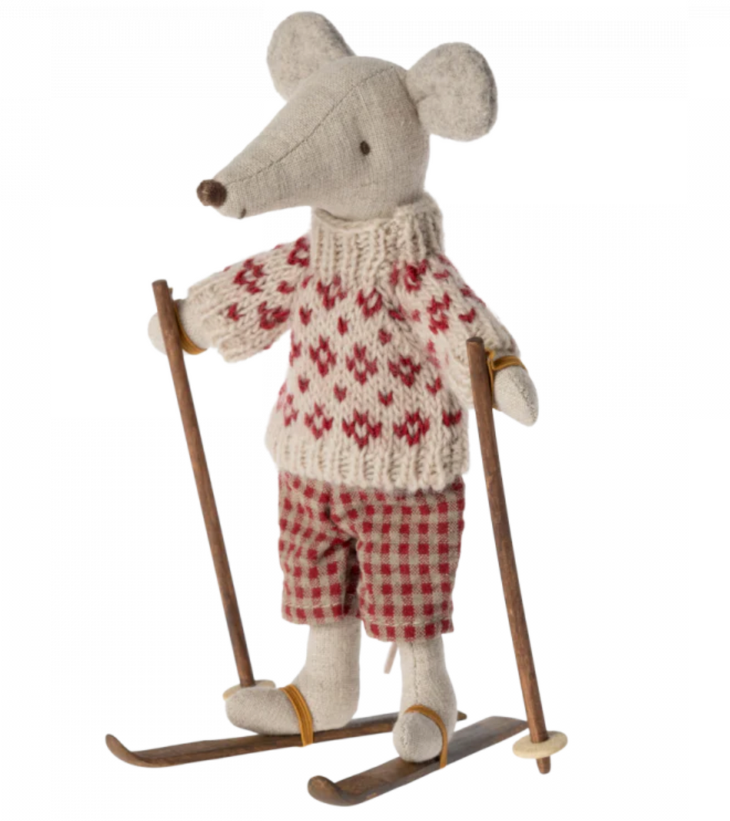 Ski and ski poles, Mum & Dad mouse
