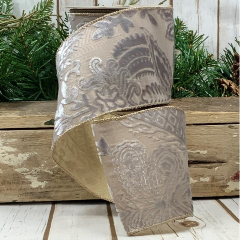 4" Velvet Sheer Garden Art- Platinum