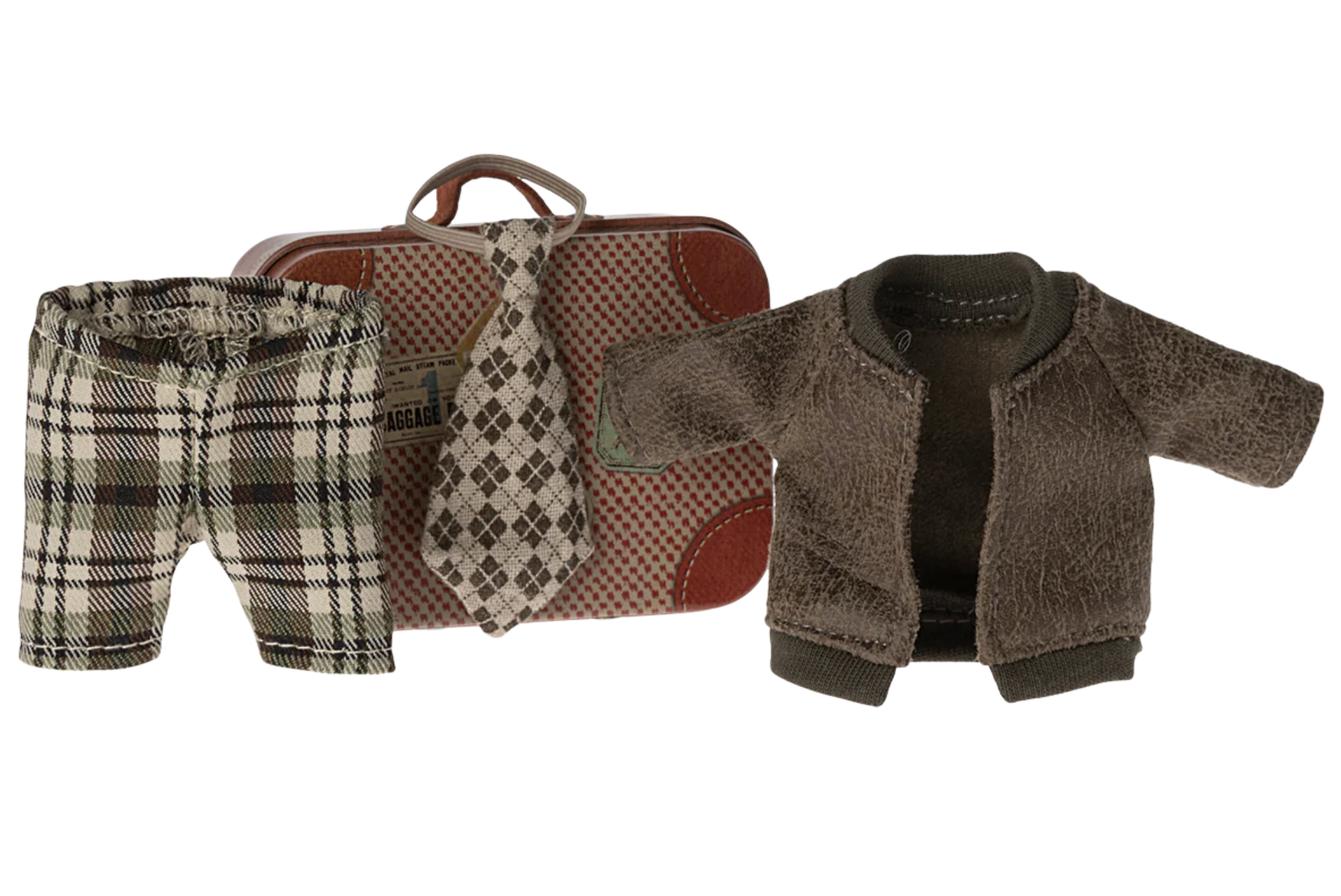 Jacket, Pants, and Tie in Suitcase, Grandpa Mouse