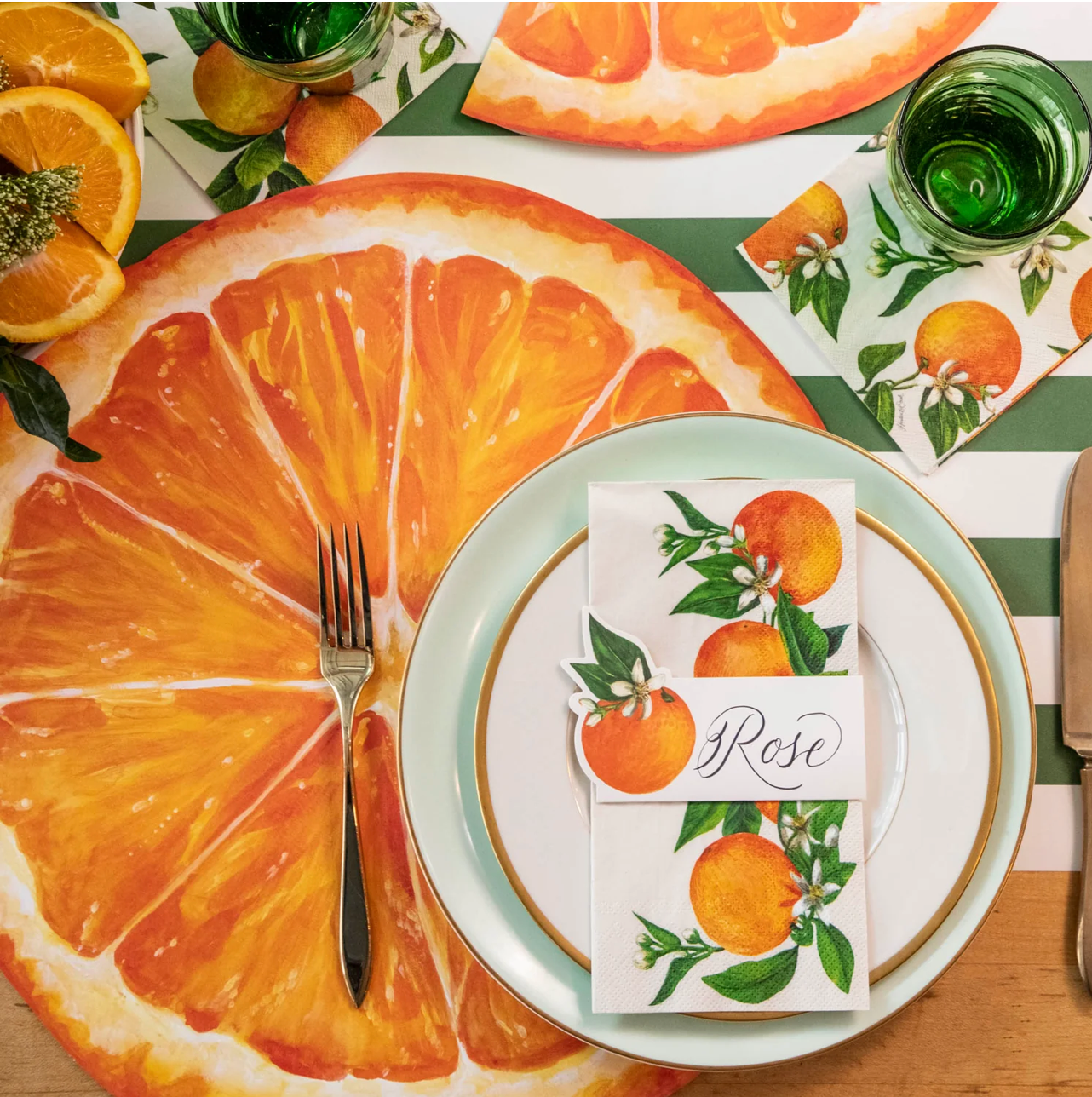 Hester & Cook “Orange Orchard" Paper Guest Napkins