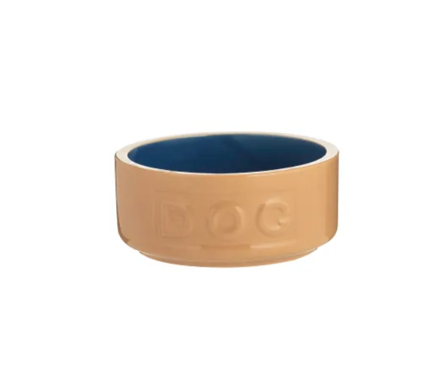 5" Cane & Blue Lettered Dog Bowl