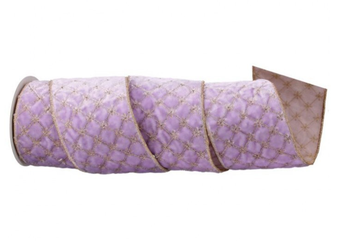 4" Sheldon Velvet w/ Glitter Edge- Lavender