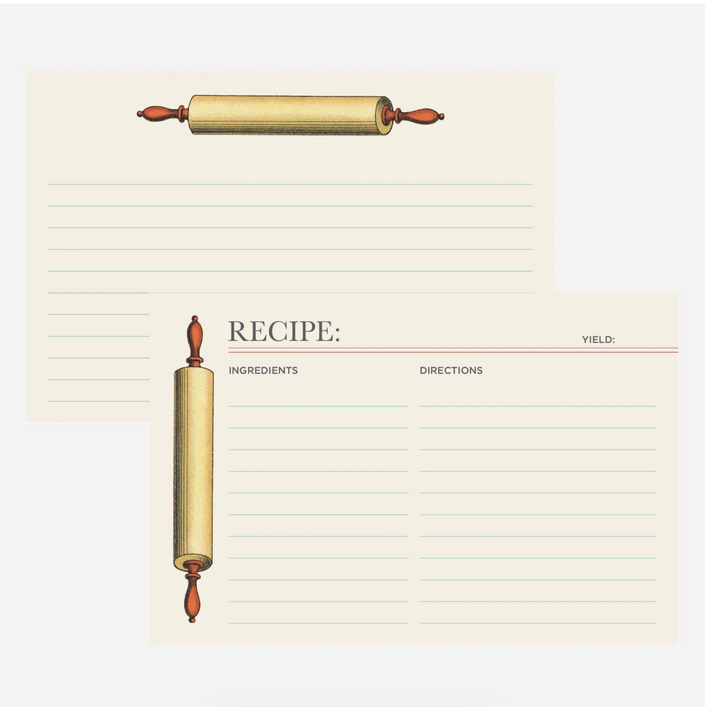Rolling Pin Recipe Card - Pack of 12