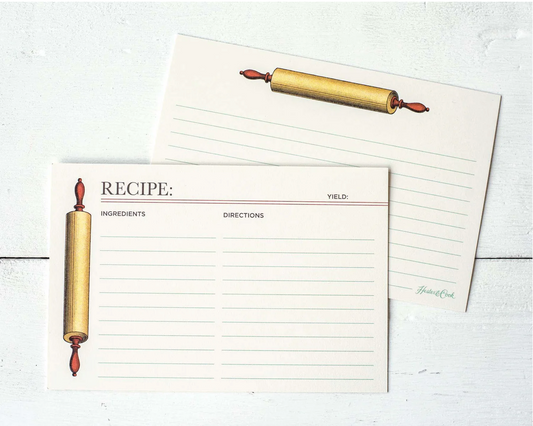 Rolling Pin Recipe Card - Pack of 12
