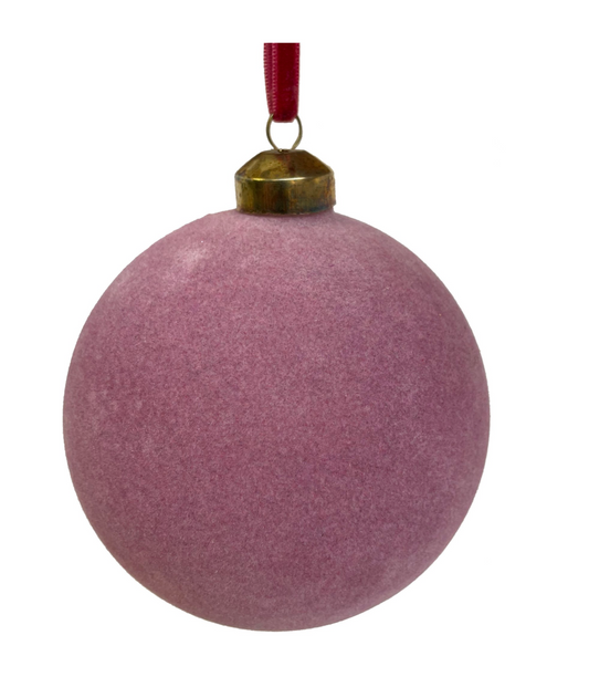 4" Velvet Blush Glass Ornament