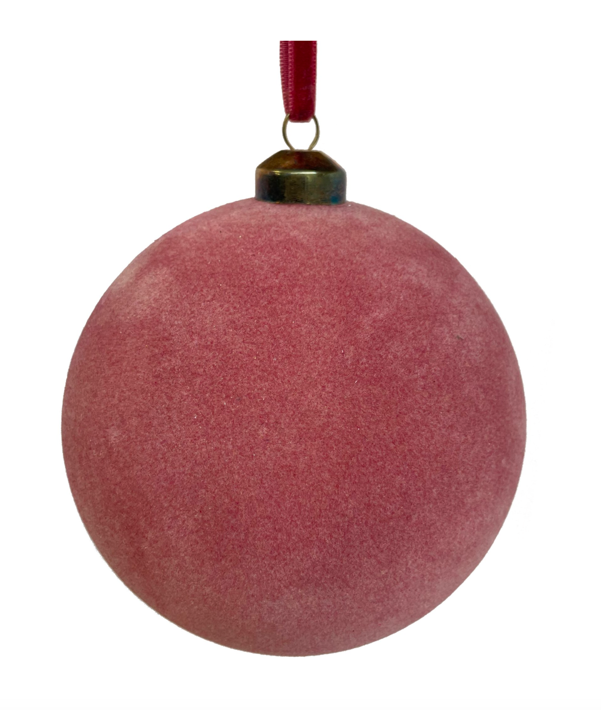 4.5" Glass Ornament- Pink Velvet