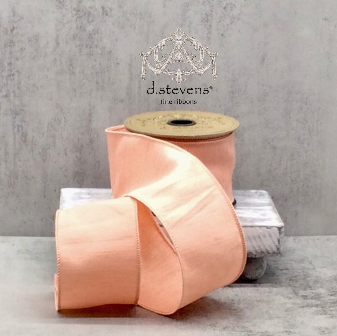 2.5" faux dupion, peach