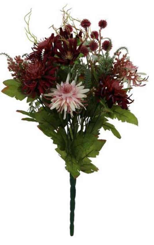 16" Daisy/Leaf/Fern Bush Bouquet