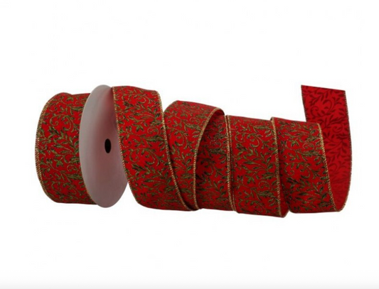 2.5" X 20Y Velvet Garland Scroll Ribbon