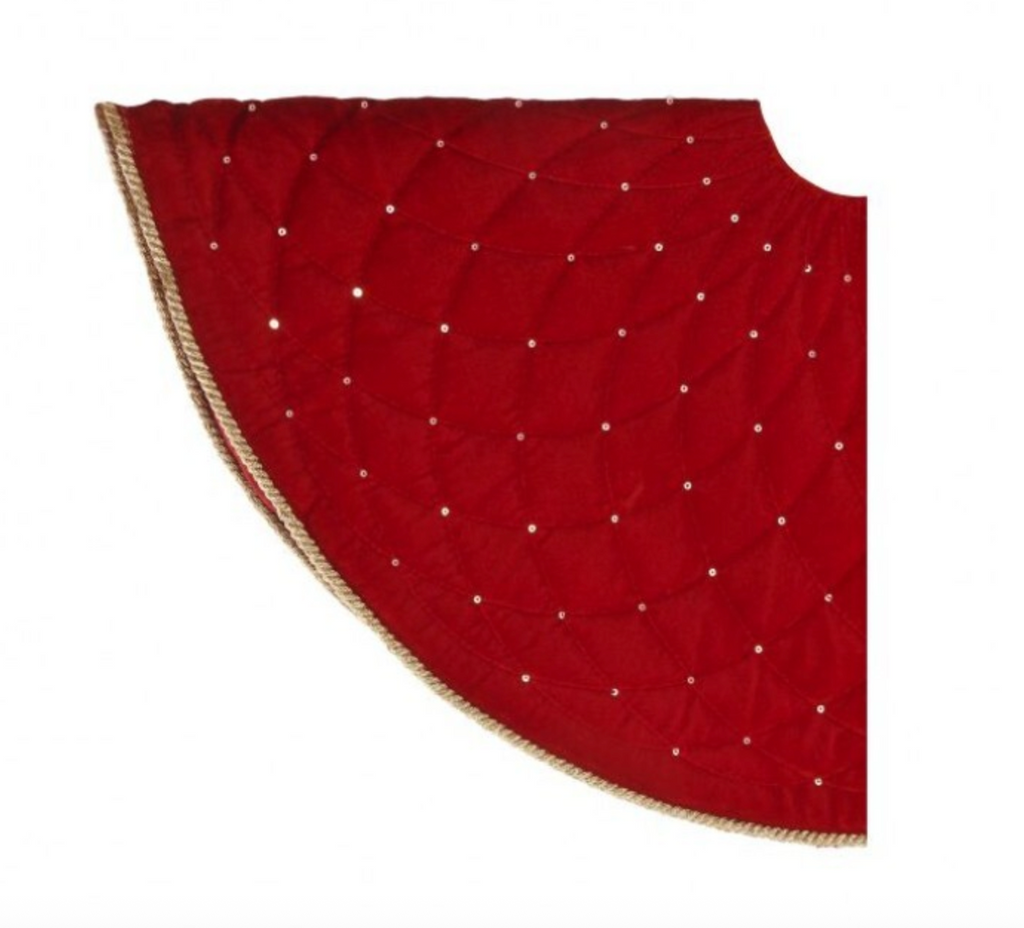 24"D VELVET QUILTED TREE SKIRT