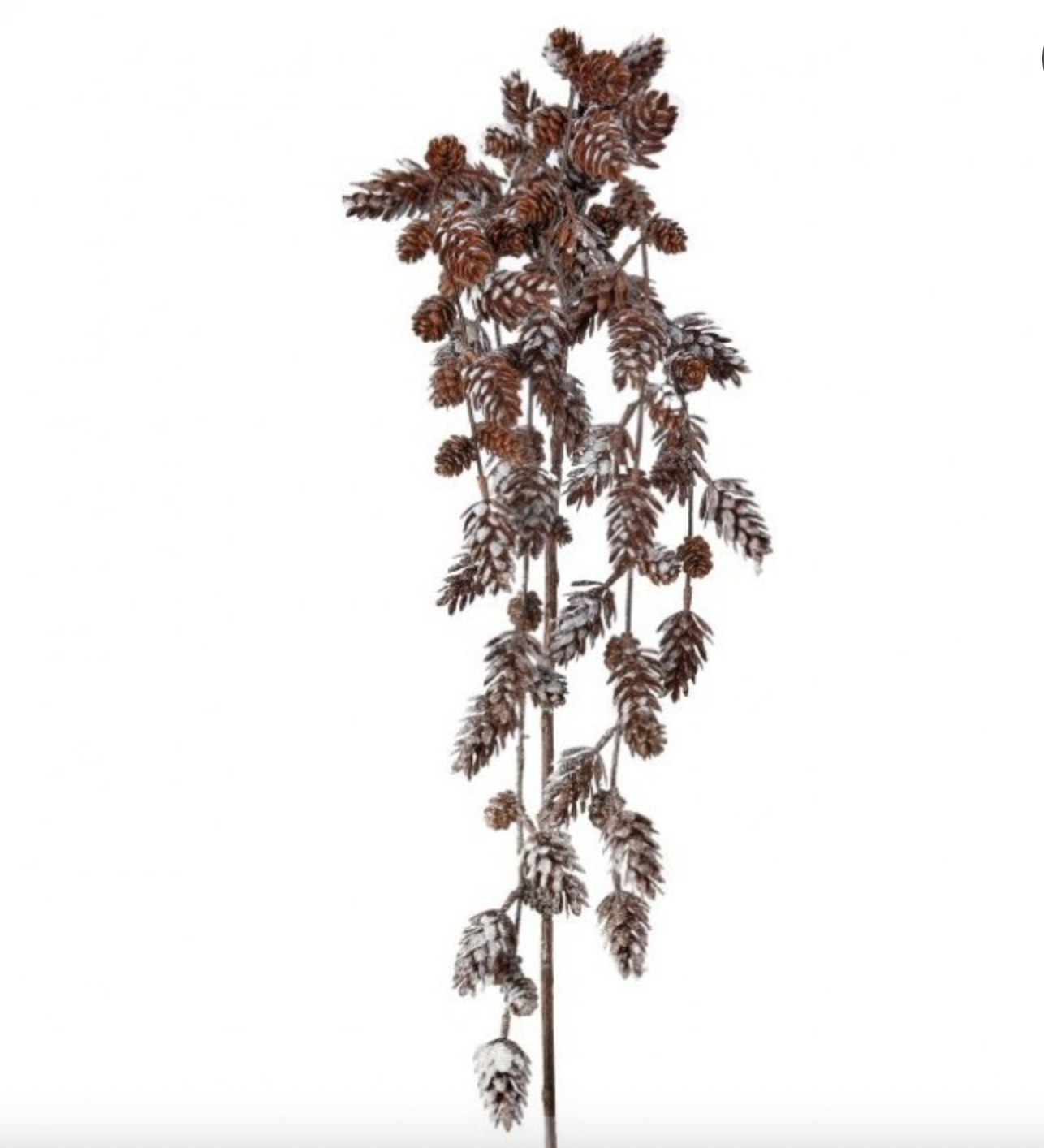 46" PL MINI SNOWY PINE CONE HANGING SPRAY