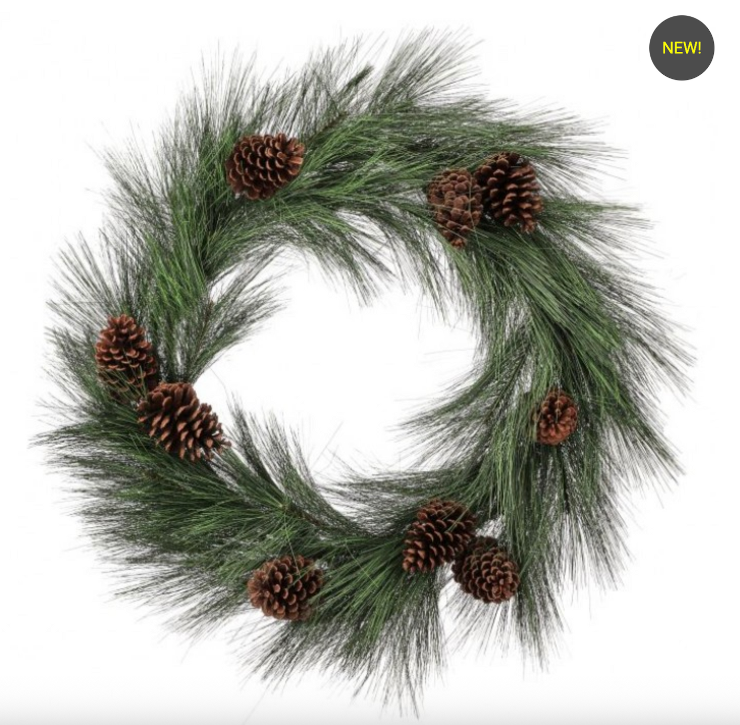 38" HORSETAIL PINE WREATH W/CONE