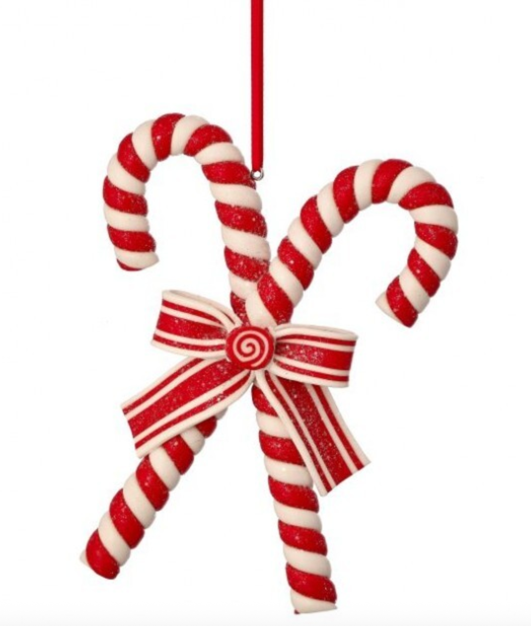 6.5" CLAY DOUGH DOUBLE CANDY CANE ORNAMENT