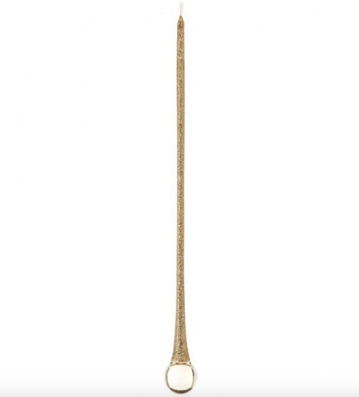 9.5" GLASS CHAMPAGNE GLITTER DROP ORN