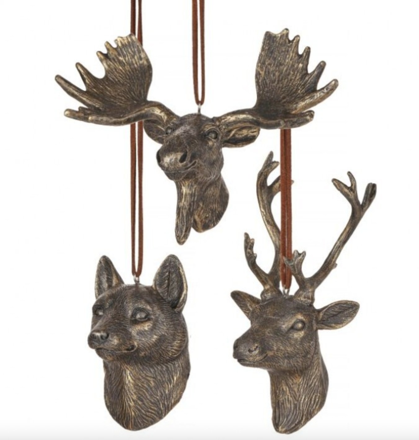 3.5-5.5" RESIN HIGHLAND ANIMAL ORNAMENTS