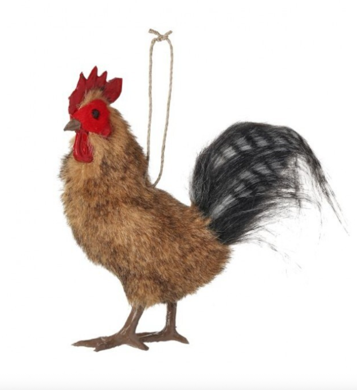 5.5" FAUX FUR ROOSTER ORNAMENT
